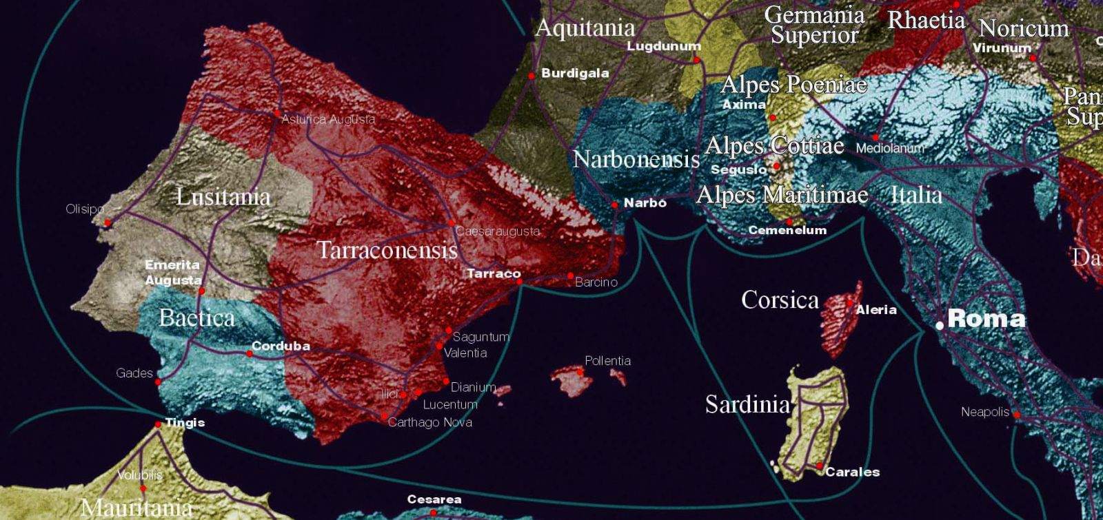 Mapa calzadas imperio